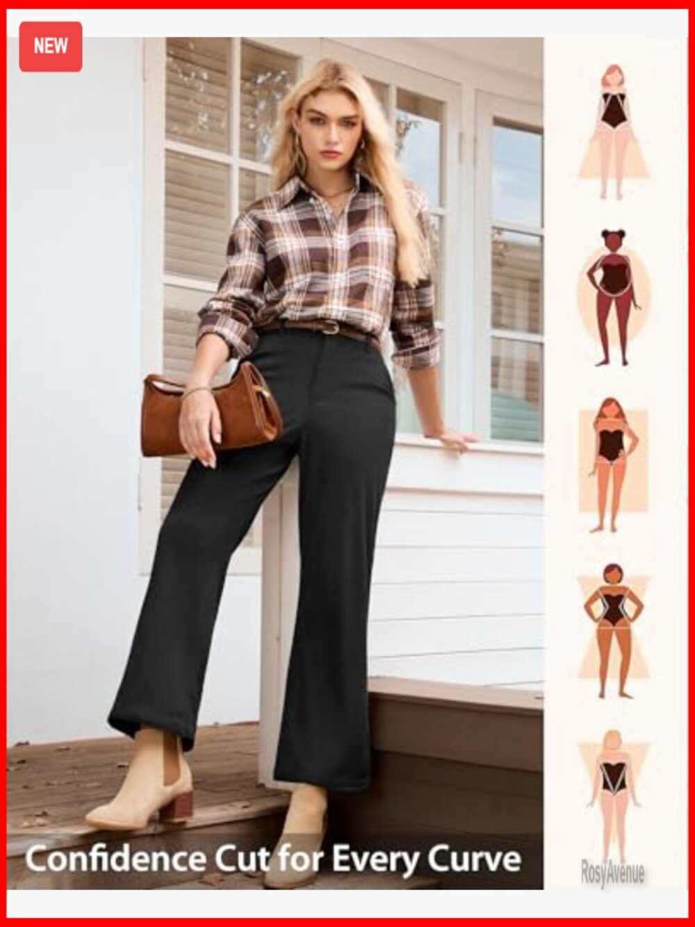 High Waisted Wide Leg Corduroy Pants with Pockets, Elastic Waist, Fall Business - Picture 5 of 7